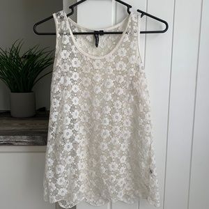 Small white lace tank